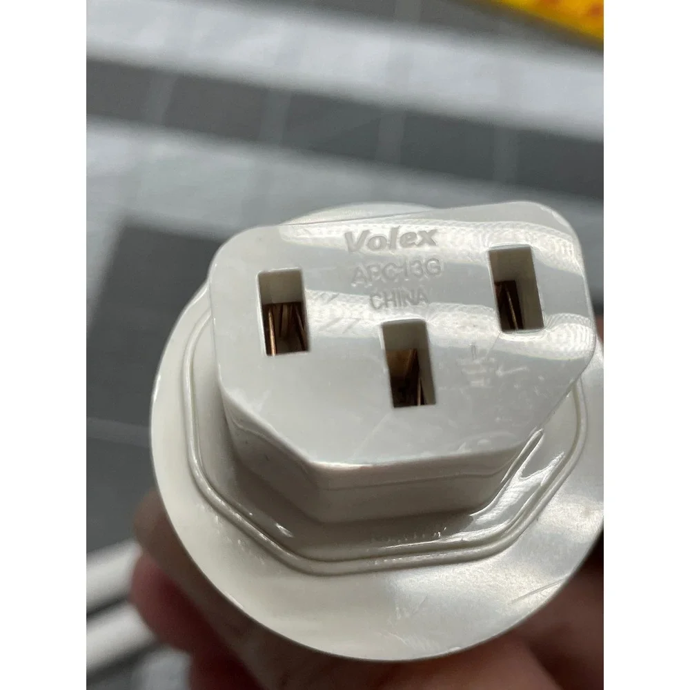 Volex AC Power Cord White PS204 APC13G 10A 125V 3 Prong C13 Cable